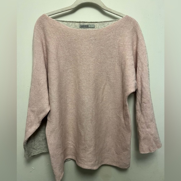 Cashmere Blend Sweaters - Cashmere Blend Women’s Sweater Made in Italy Two Toned Pink/Grey Size L